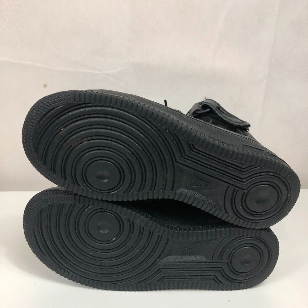 Nike Air Force 1 Basketball Shoes Big Boys Youth Size 5.5 Y Leather Black - Picture 4 of 7